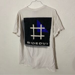 vintage 1990s Single Stitch Sideout Sport t-shirt hashtag cross logo graphic.